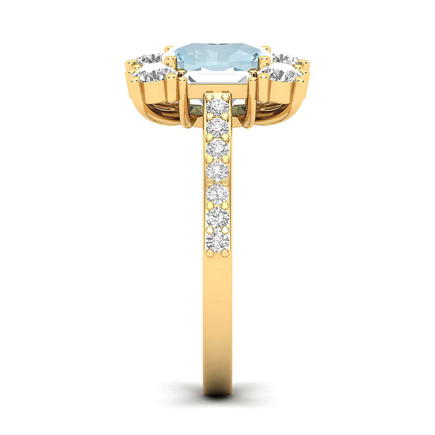The Sparking Cushion Aquamarine Ring