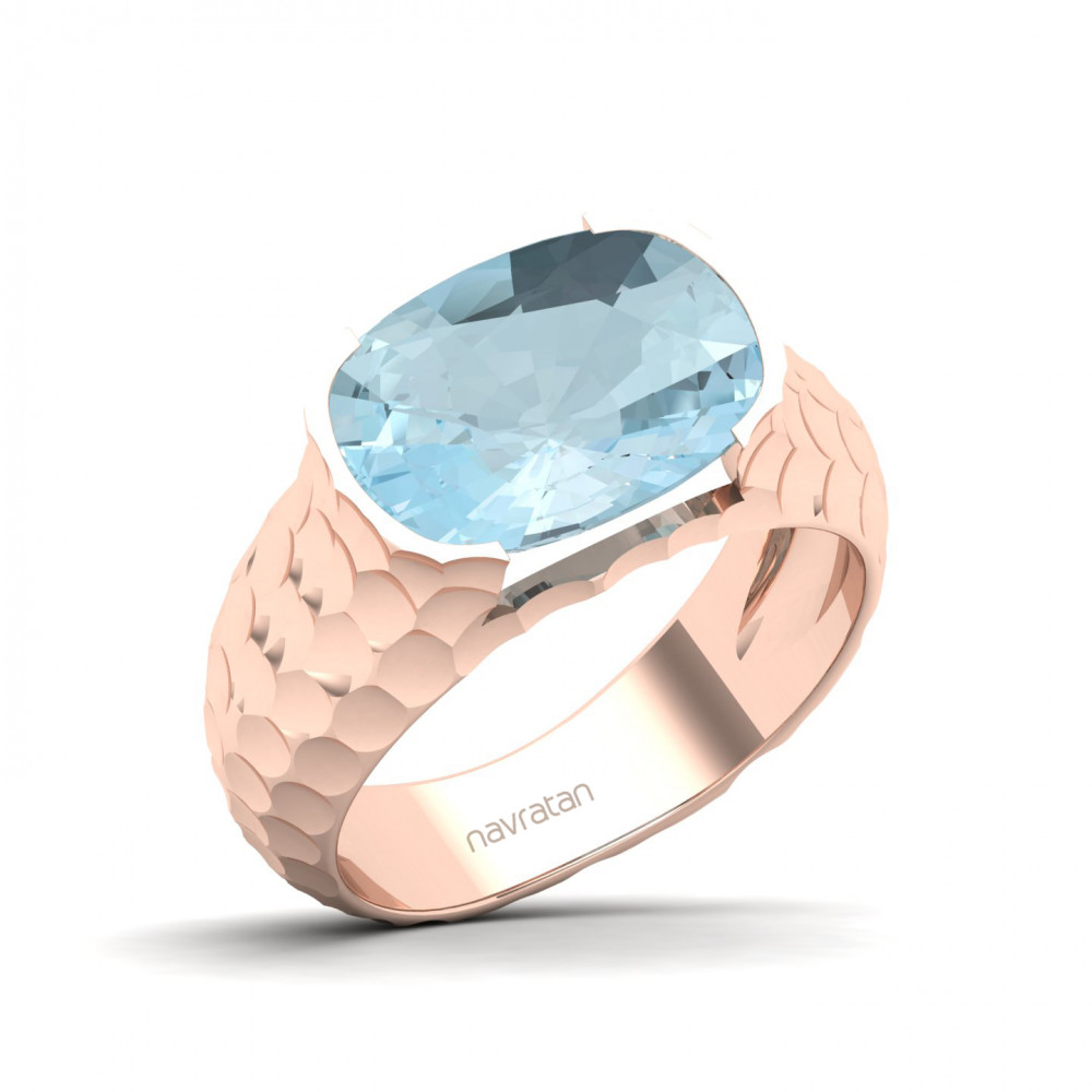 Floating Clouds Aquamarine Ring