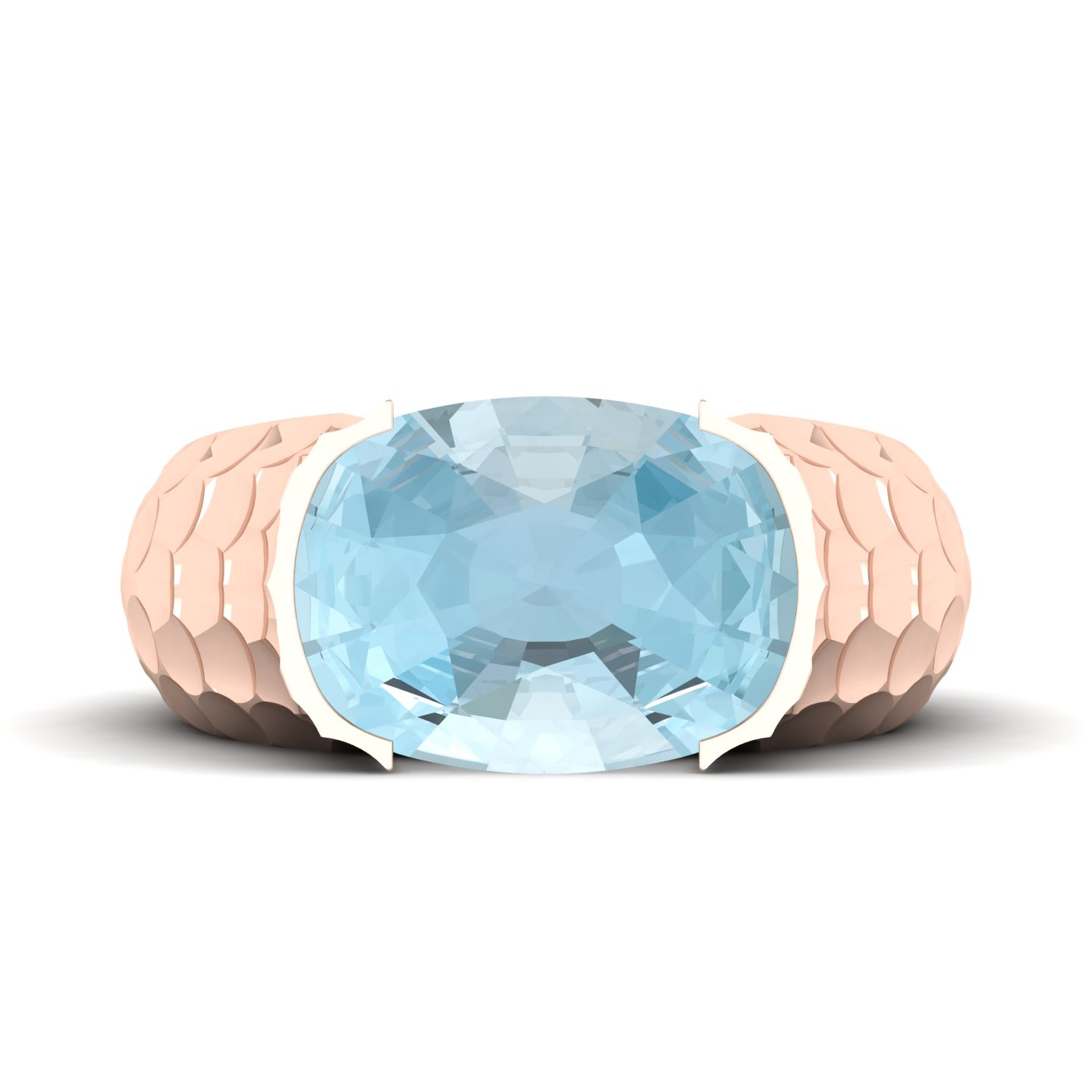 Floating Clouds Aquamarine Ring