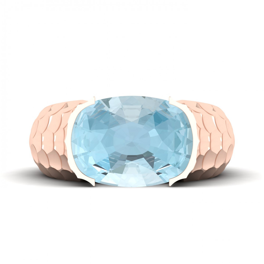 Floating Clouds Aquamarine Ring