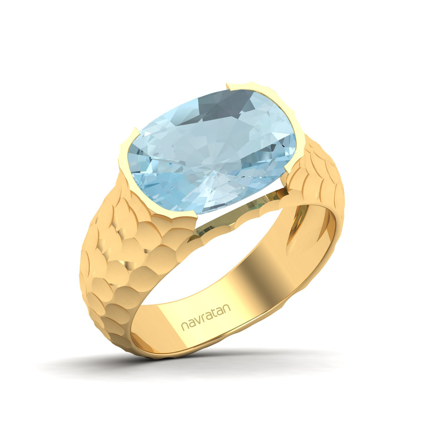 Floating Clouds Aquamarine Ring