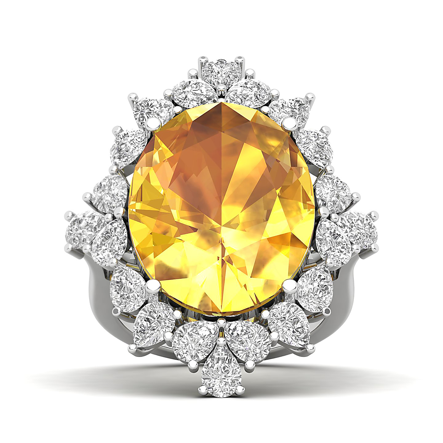 Artistry Art Deco Yellow Sapphire Ring
