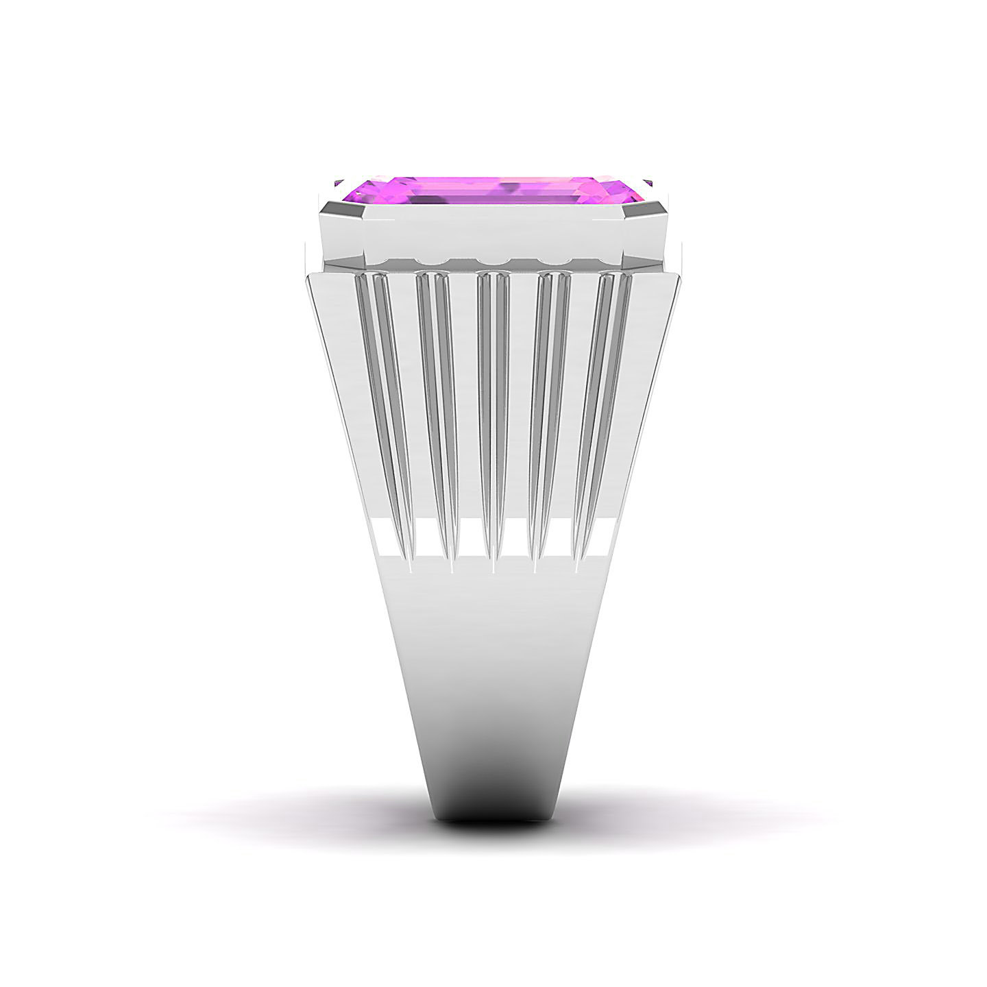 Aurora Bloom Stylish Band Pink Sapphire Ring