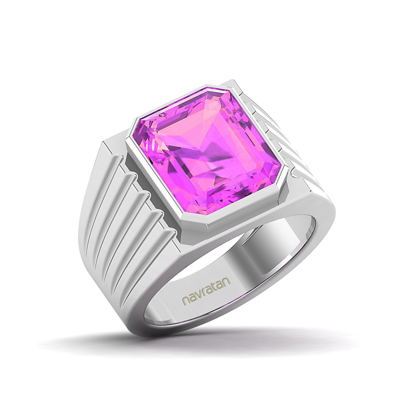 Aurora Bloom Stylish Band Pink Sapphire Ring