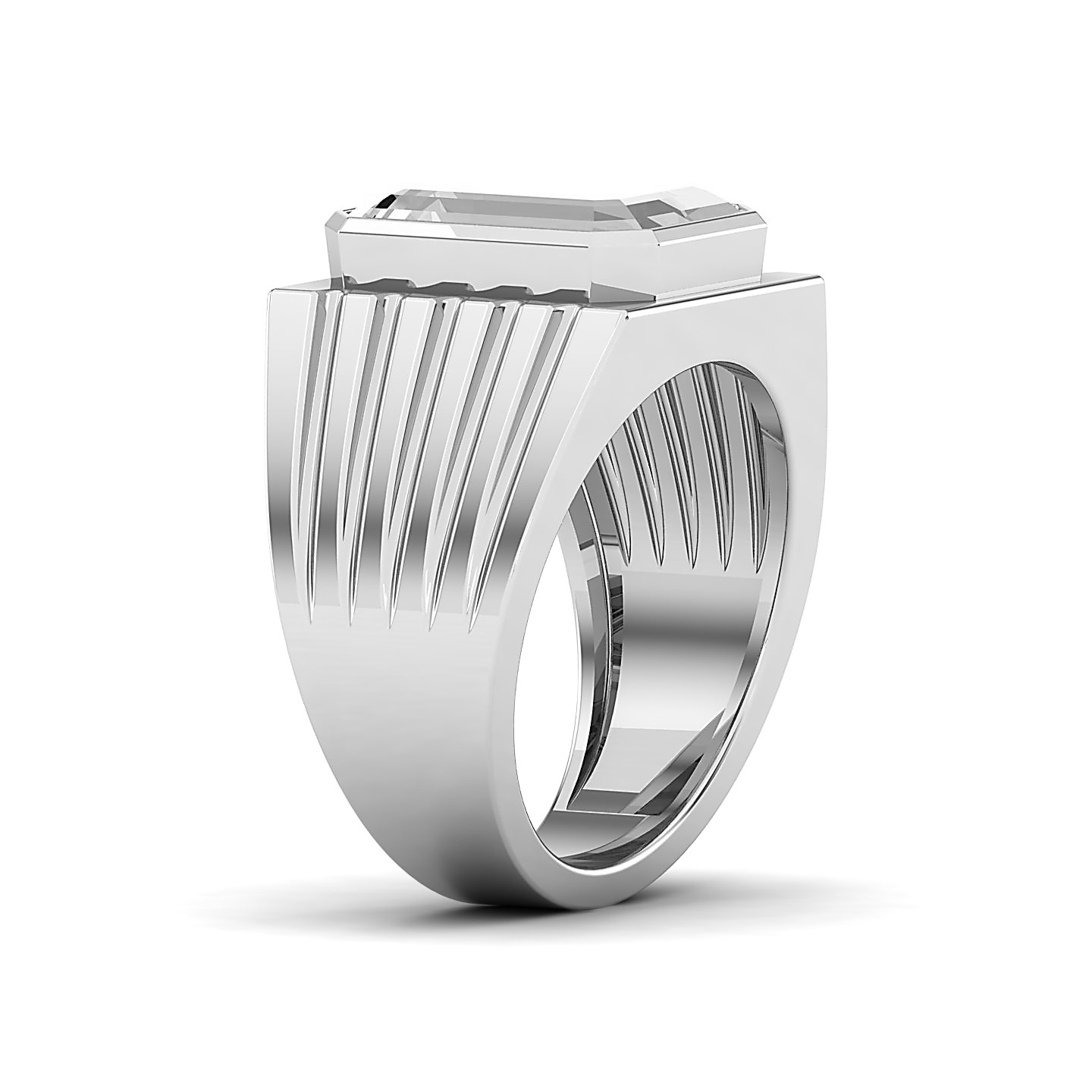 Aurora Bloom Stylish Band White Sapphire Ring