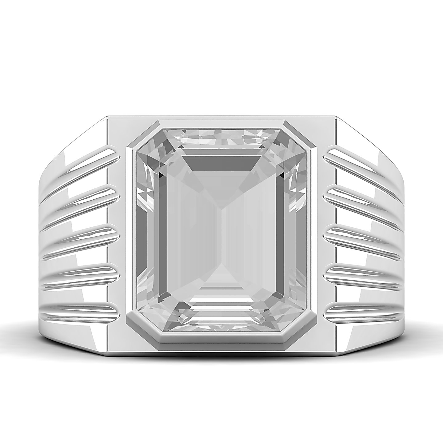 Aurora Bloom Stylish Band White Sapphire Ring