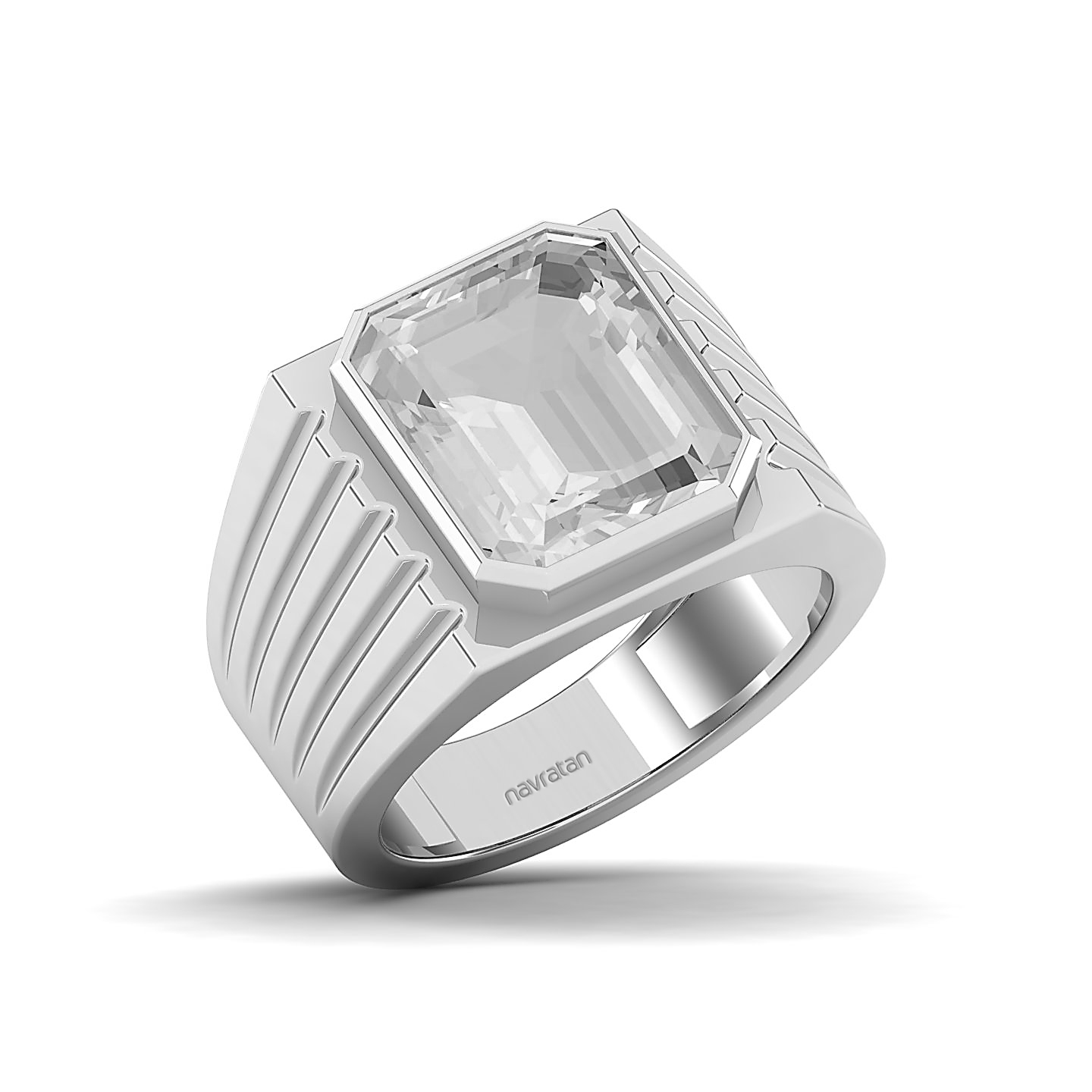 Aurora Bloom Stylish Band White Sapphire Ring