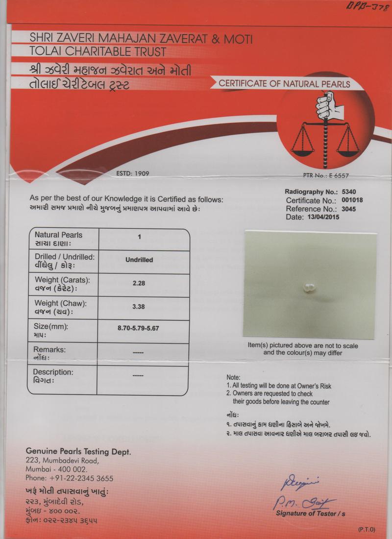 Basra Pearl - 2.28 Carat