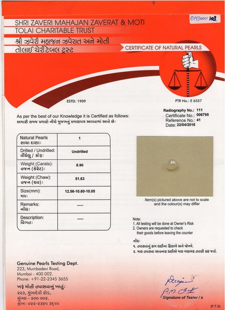 Basra Pearl - 8.9 Carat