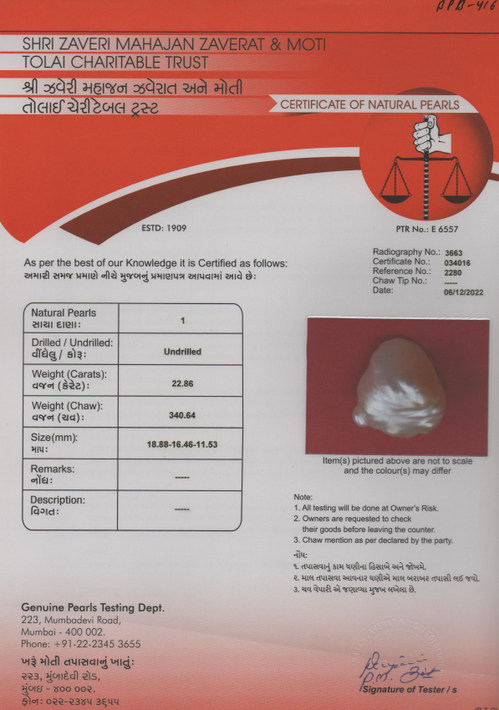 Basra Pearl - 22.86 Carat