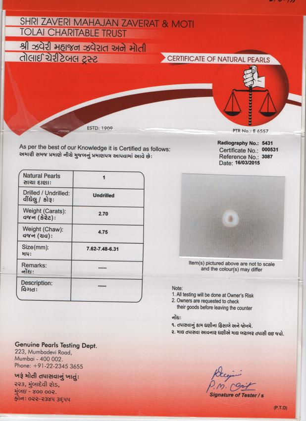 Basra Pearl - 2.7 Carat