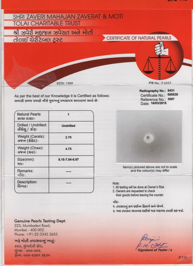 Basra Pearl - 2.7 Carat