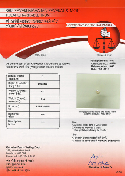 Basra Pearl - 2.87 Carat