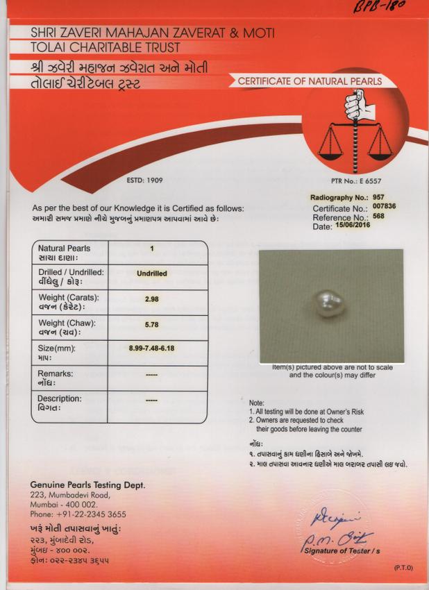 Basra Pearl - 2.98 Carat