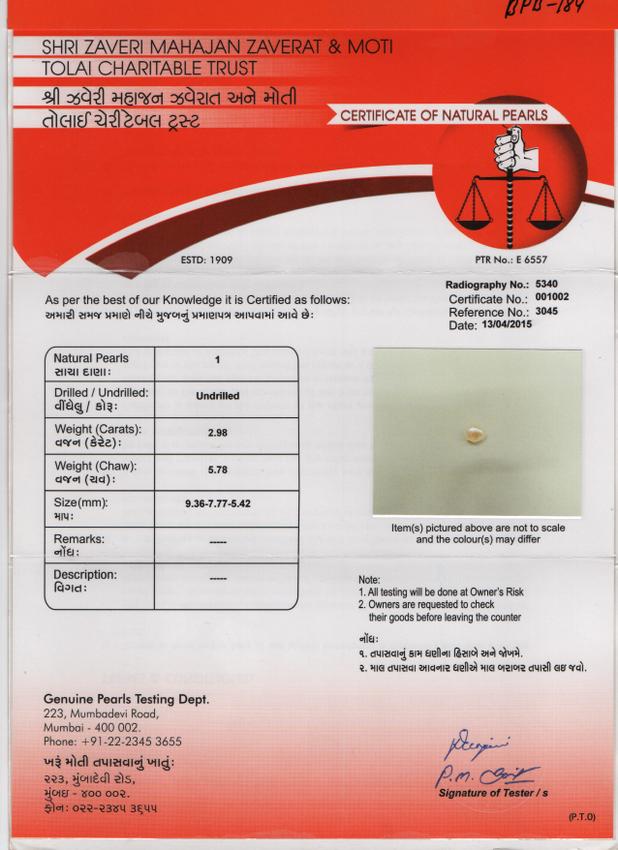Basra Pearl - 2.98 Carat