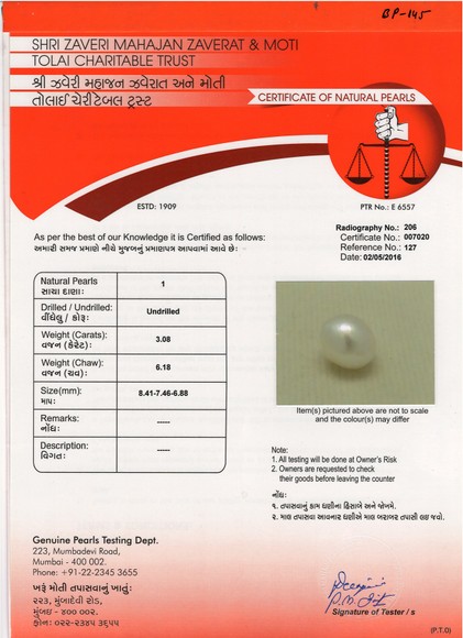 Basra Pearl - 3.08 Carat