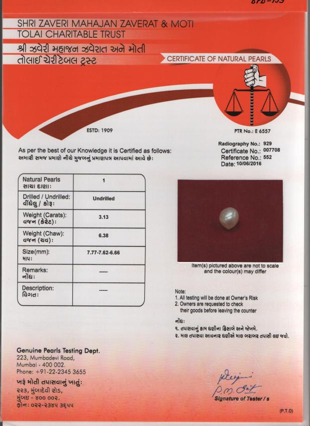 Basra Pearl - 3.13 Carat