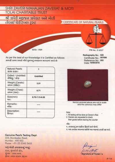 Basra Pearl - 3.21 Carat