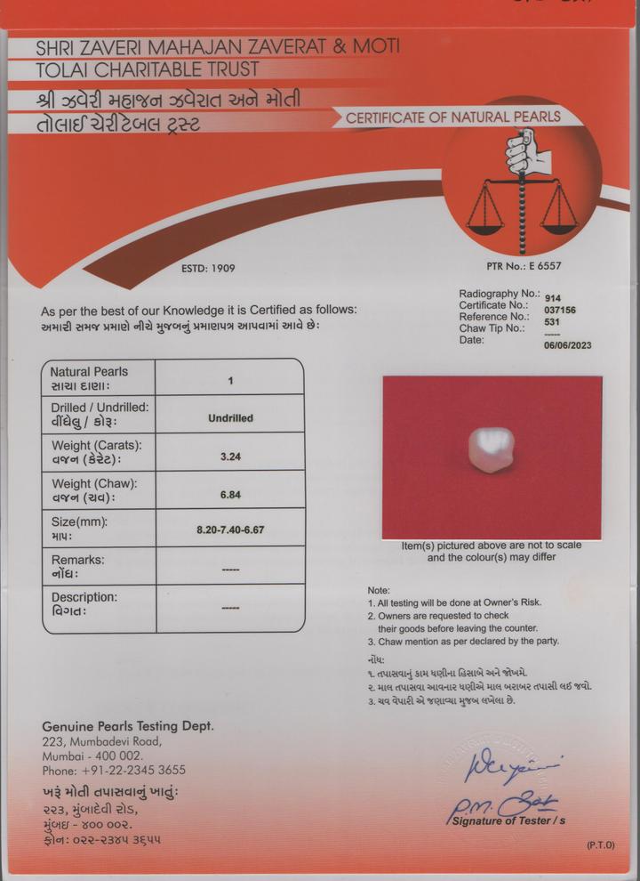 Basra Pearl - 3.24 Carat
