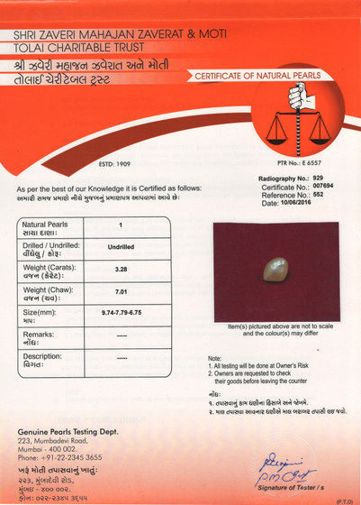 Basra Pearl - 3.28 Carat