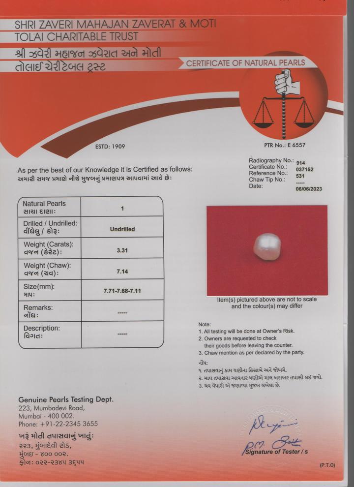 Basra Pearl - 3.31 Carat