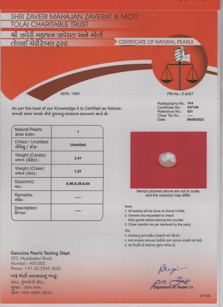 Basra Pearl - 3.41 Carat
