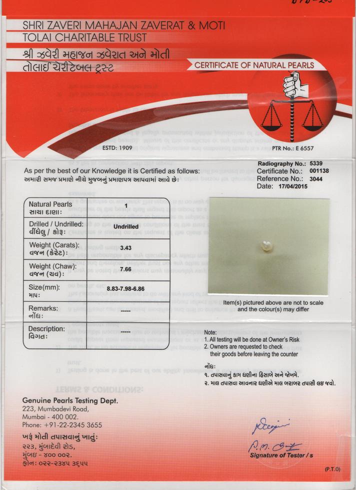 Basra Pearl - 3.43 Carat