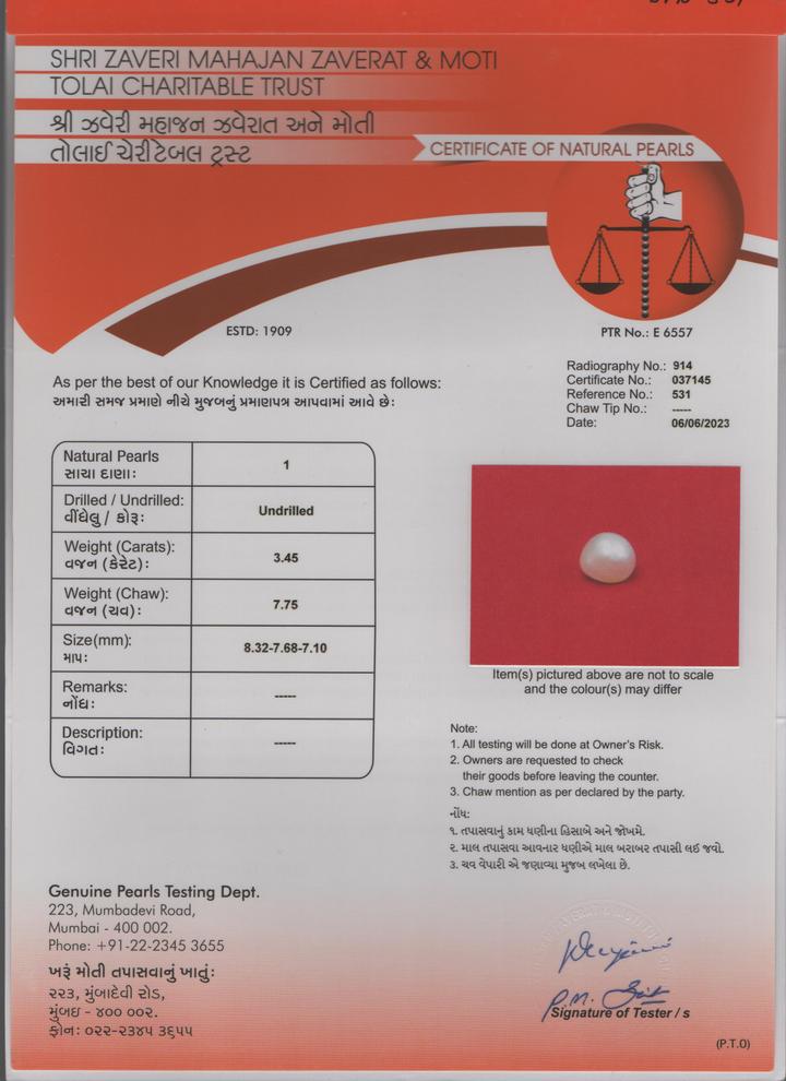Basra Pearl - 3.45 Carat