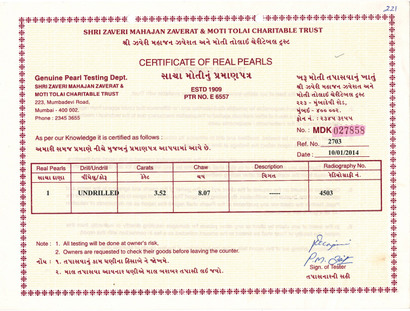 Basra Pearl - 3.52 Carat
