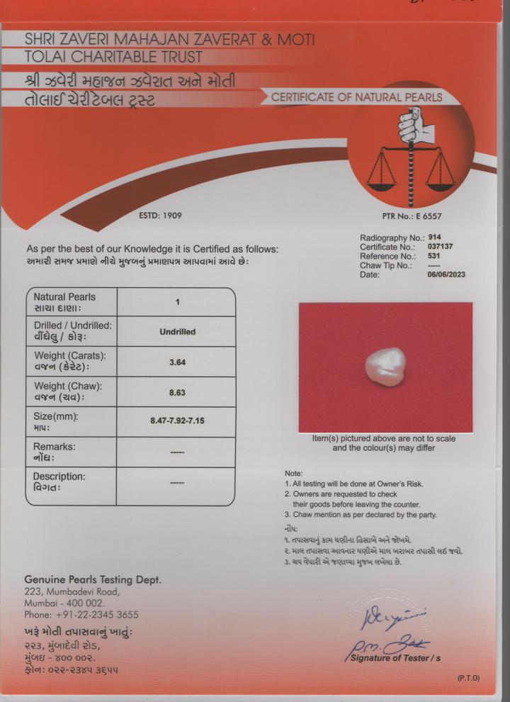 Basra Pearl - 3.64 Carat