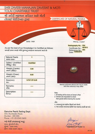 Basra Pearl - 3.64 Carat