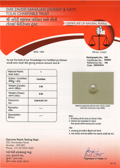 Basra Pearl - 3.65 Carat