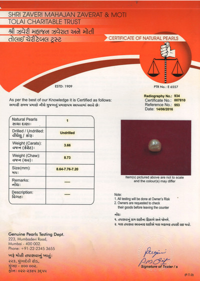 Basra Pearl - 3.66 Carat