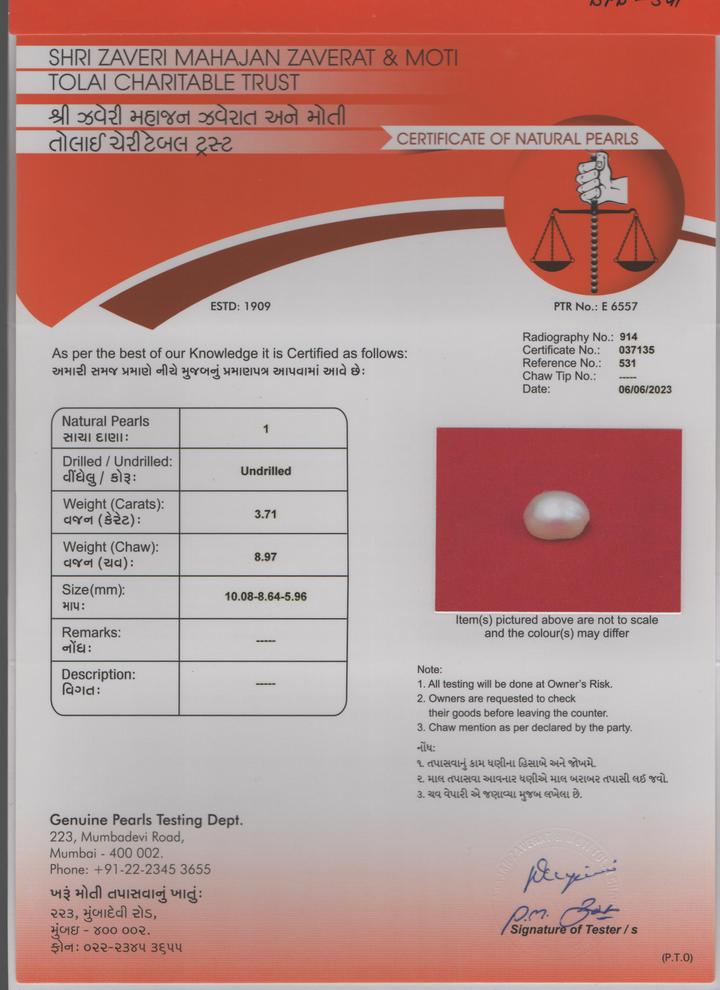Basra Pearl - 3.71 Carat