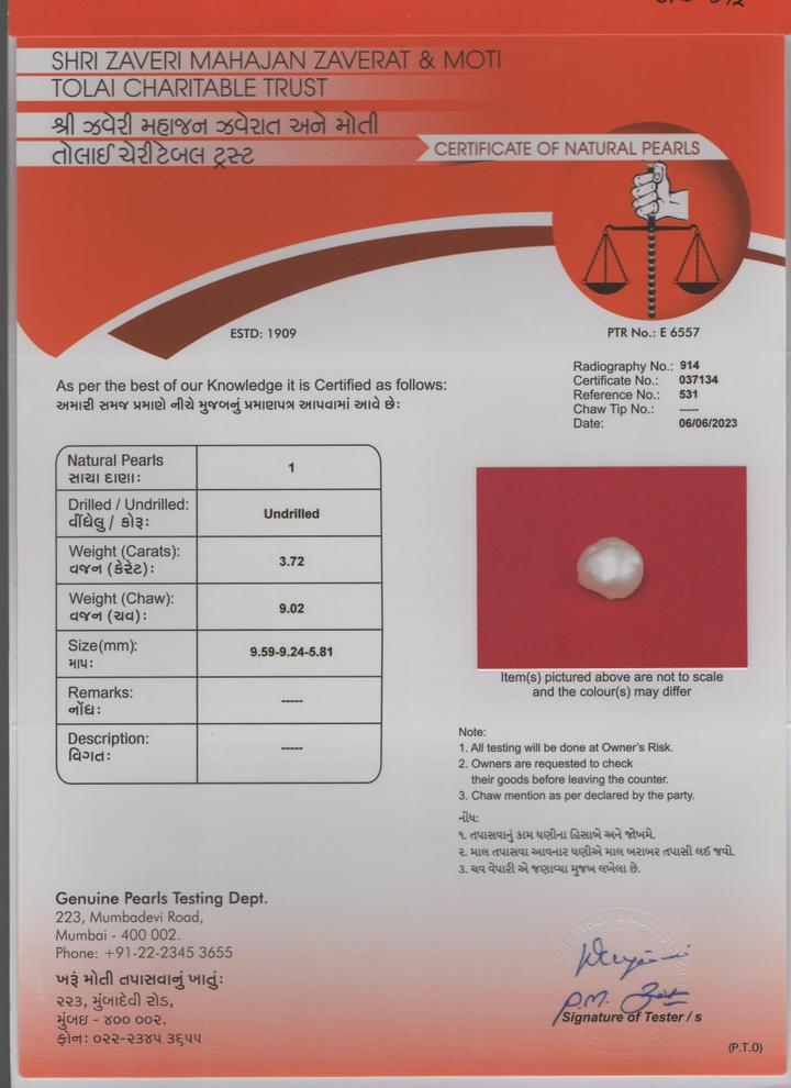 Basra Pearl - 3.72 Carat