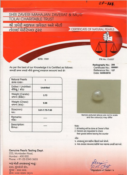 Basra Pearl - 3.73 Carat