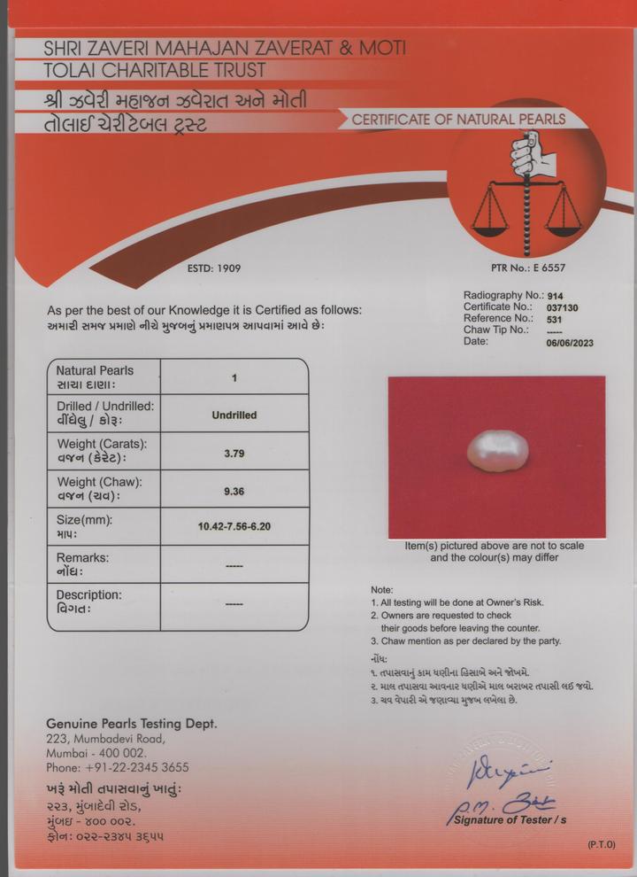 Basra Pearl - 3.79 Carat