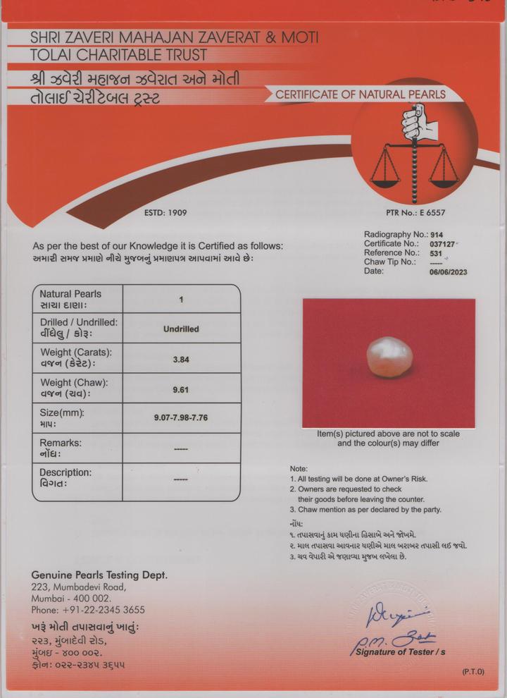 Basra Pearl - 3.84 Carat