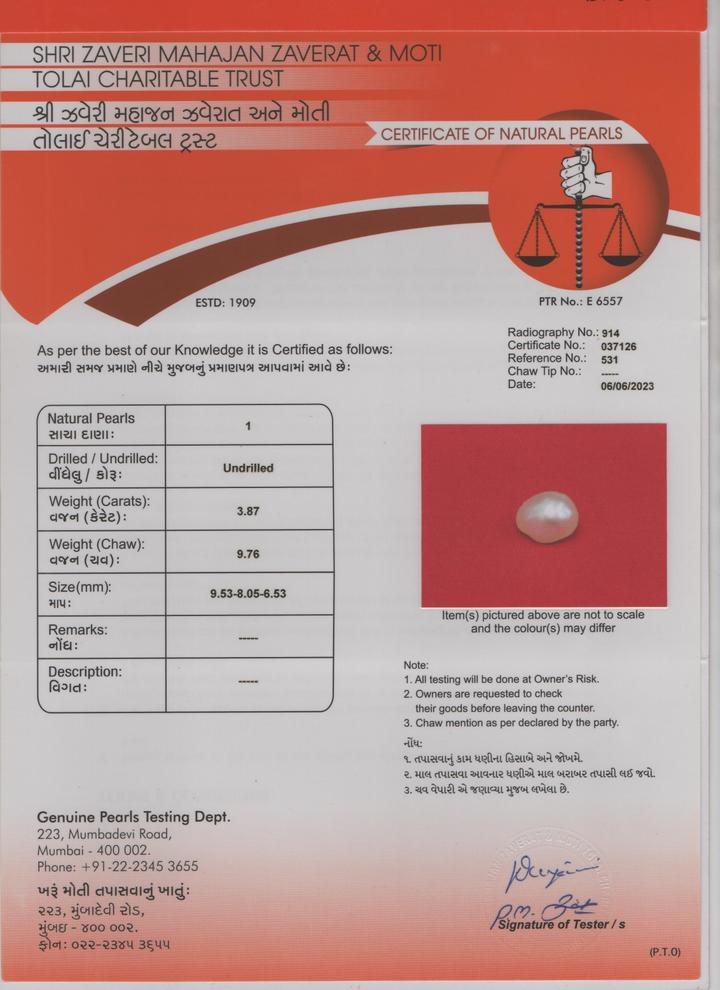 Basra Pearl - 3.87 Carat
