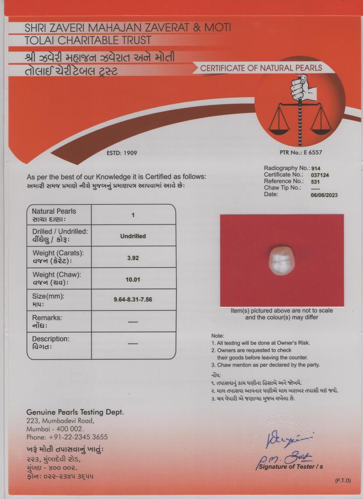 Basra Pearl - 3.92 Carat