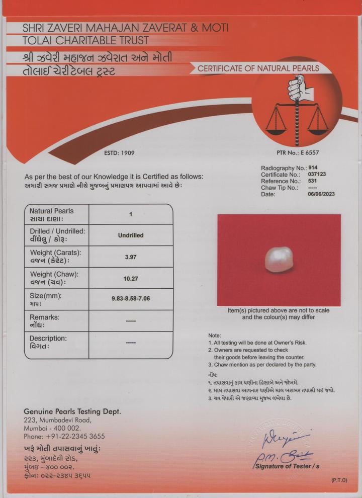 Basra Pearl - 3.97 Carat