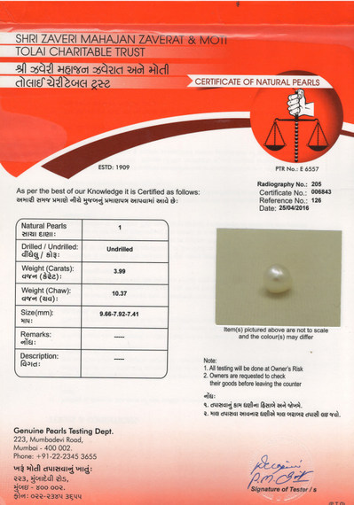 Basra Pearl - 3.99 Carat
