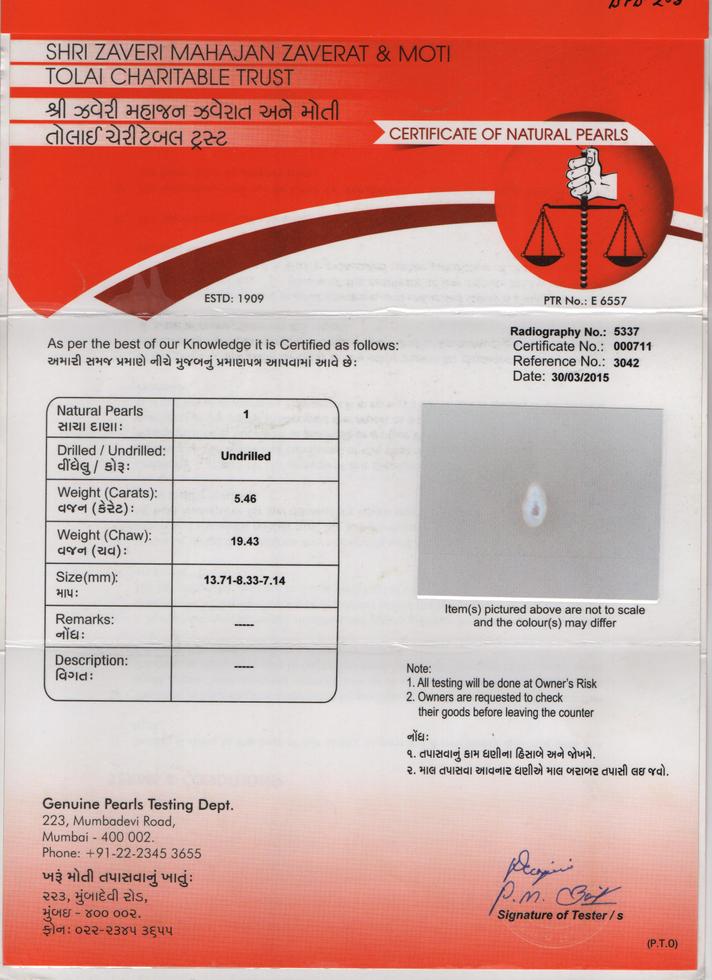 Basra Pearl - 5.46 Carat