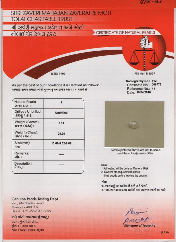 Basra Pearl - 6.31 Carat