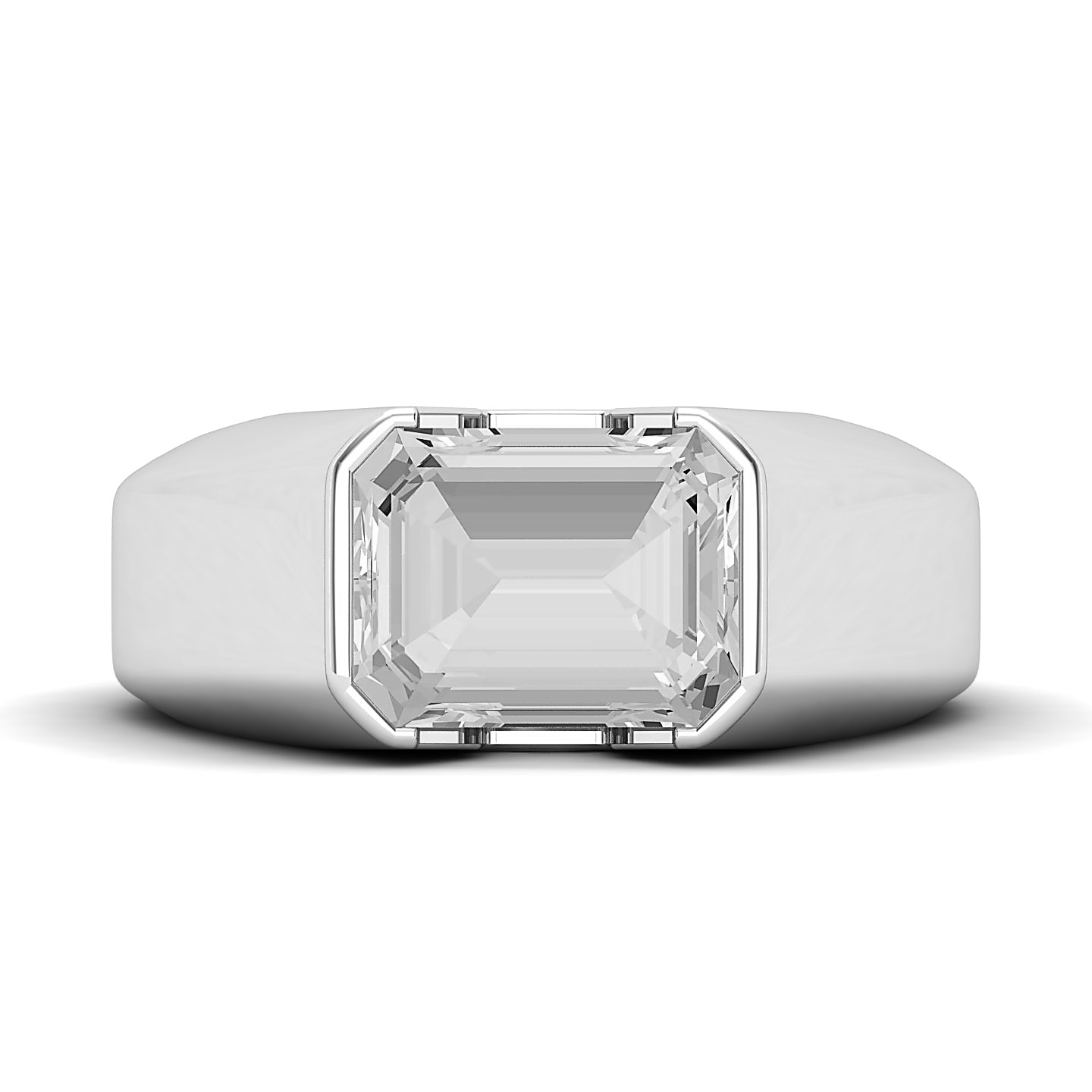 Bespoke Art Deco White Sapphire Ring