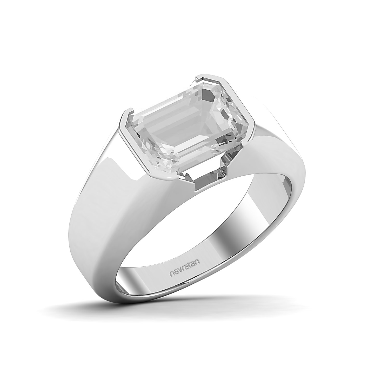 Bespoke Art Deco White Sapphire Ring