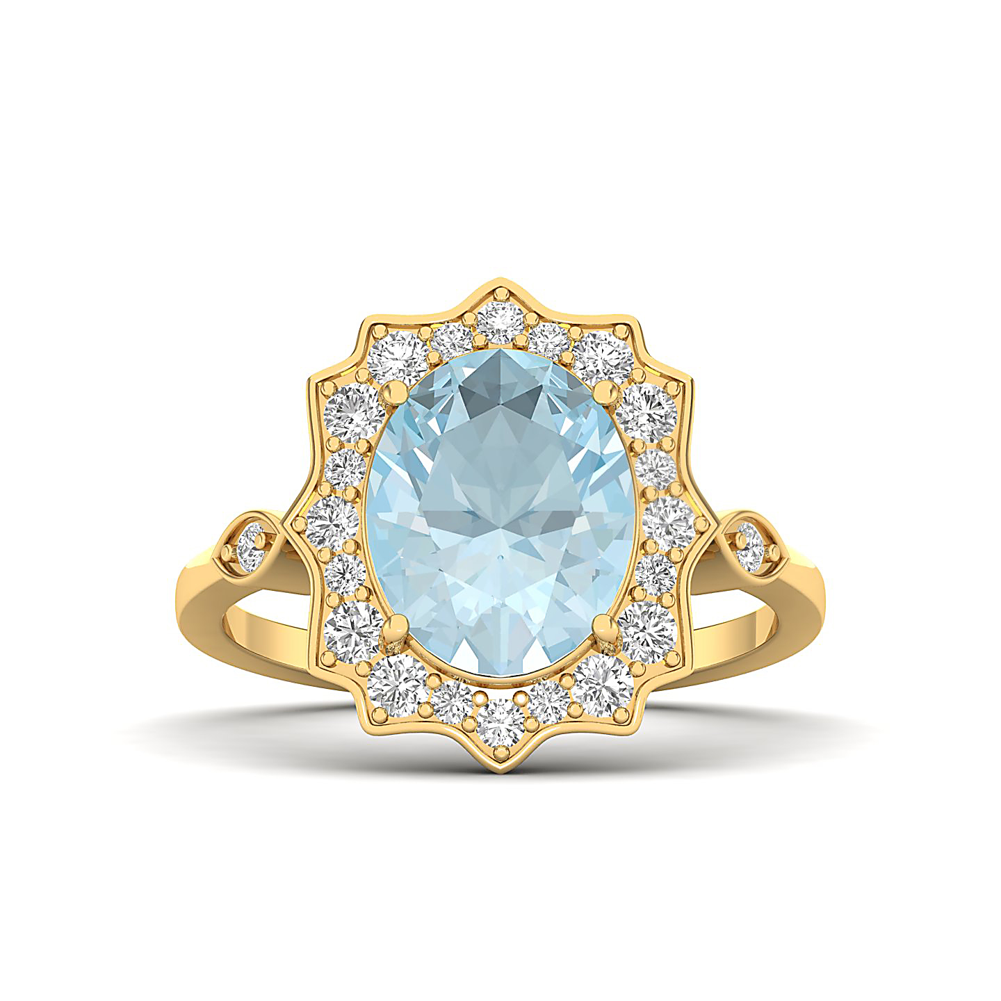 Bewitching Aquamarine Gold Ring