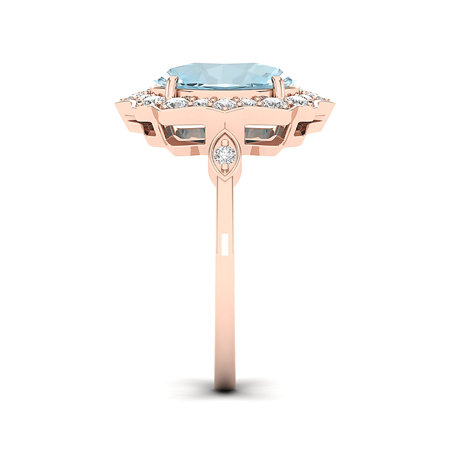 Bewitching Aquamarine Gold Ring