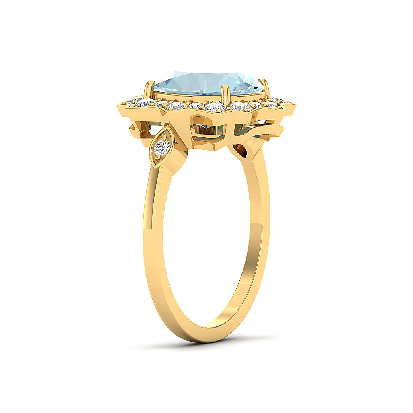 Bewitching Aquamarine Gold Ring