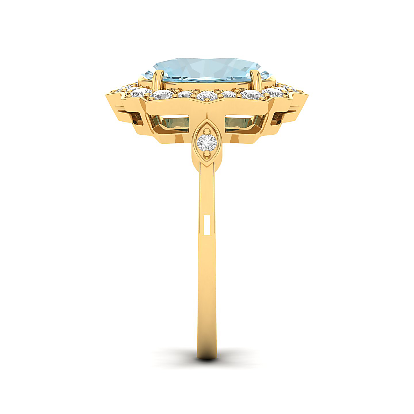 Bewitching Aquamarine Gold Ring